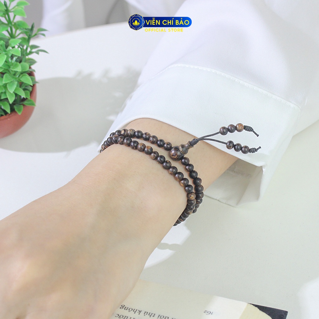 Chuỗi vòng tay trầm hương sánh chìm 108 hạt 4mm thời trang phụ kiện trang sức Viễn Chi Bảo V000764-4