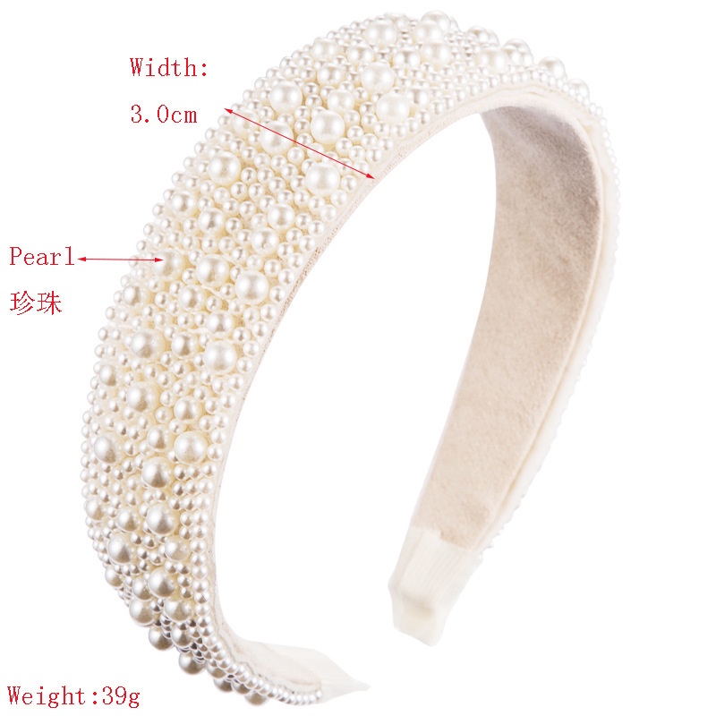 Vương Miện Đội Đầu Đính Ngọc Trai Giả Màu Trắng Toàn Diện Cho Cô Dâu