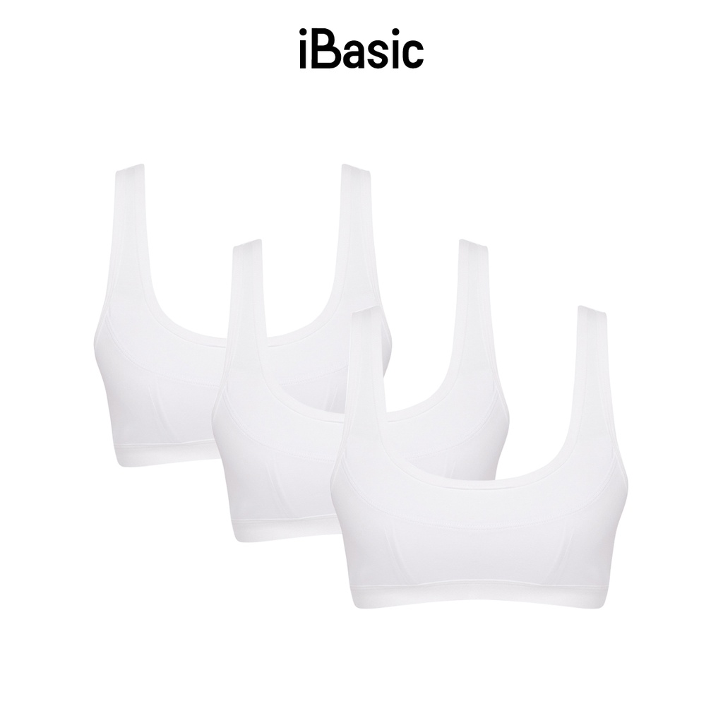 Combo 3 áo ngực học sinh cotton tròng cổ iBasic VA106