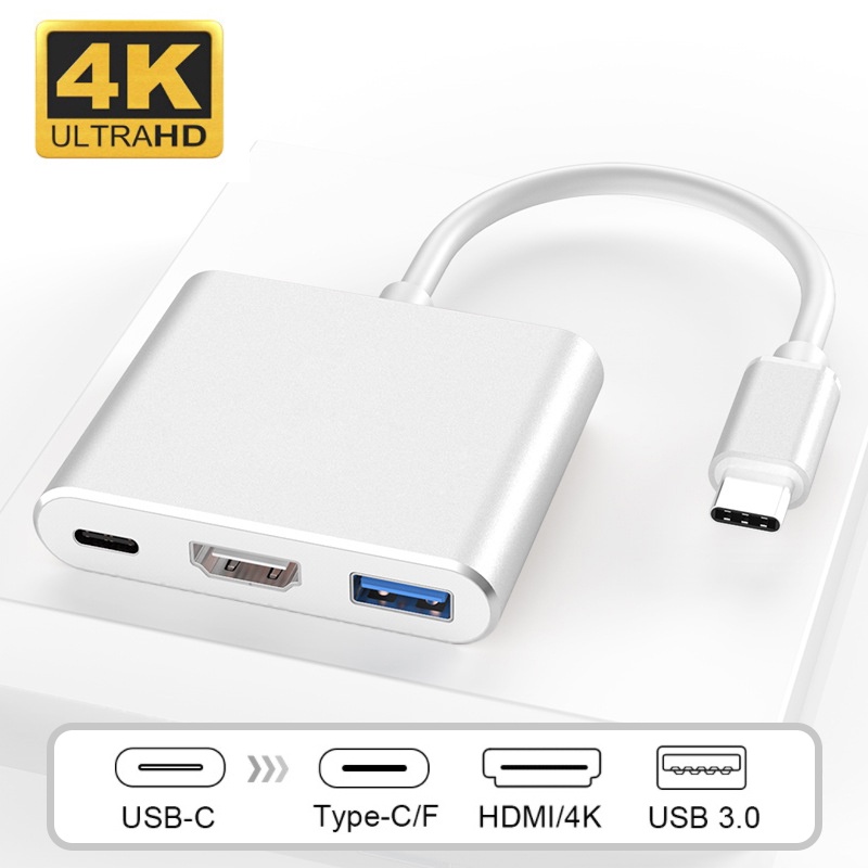 Bộ Chuyển Đổi Hub Type C Sang HDMI USB 3.0 3 Trong 1