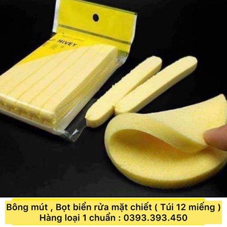 [ HÀNG CHUẨN LOẠI 1 ] Bông mút, bọt biển rửa mặt chiết ( túi 12 miếng)