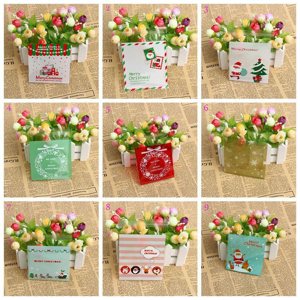 WTTLE 100 Túi Đựng Kẹo Theo Phong Cách Giáng Sinh Hợp Thời Trang