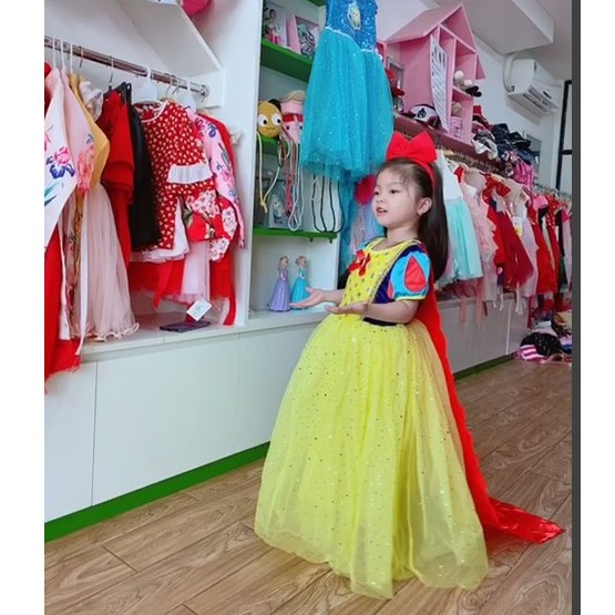 🔥Hot🔥 Đầm Hóa Trang Công Chúa Bạch Tuyết Cho Bé Gái Hàng Đẹp, Giá Tốt. Cài Tóc Đỏ, Vương Miện Gậy Thần