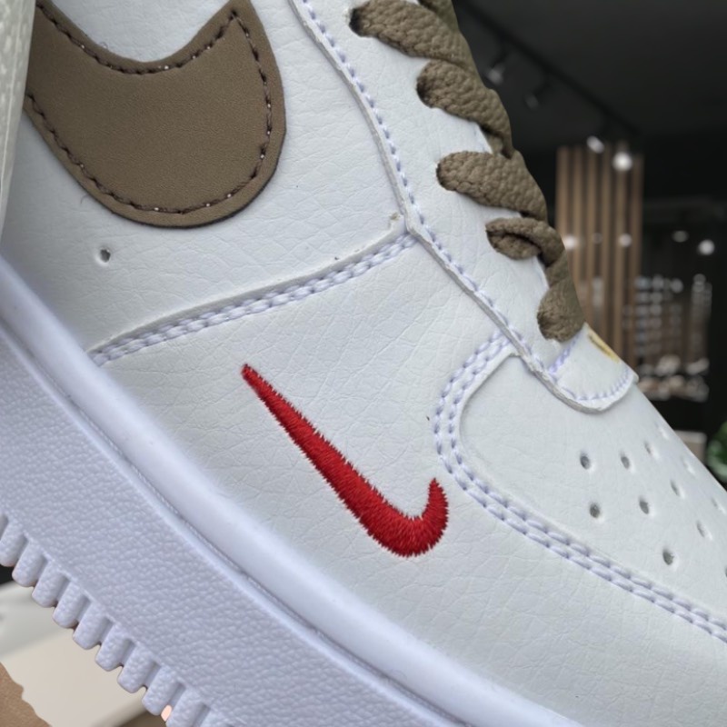 Giày thể thao AF1 custom vệt nâu,Giày sneaker air force 1 low premium white brown nam nữ cực chất dễ phối đồ 2022 | BigBuy360 - bigbuy360.vn