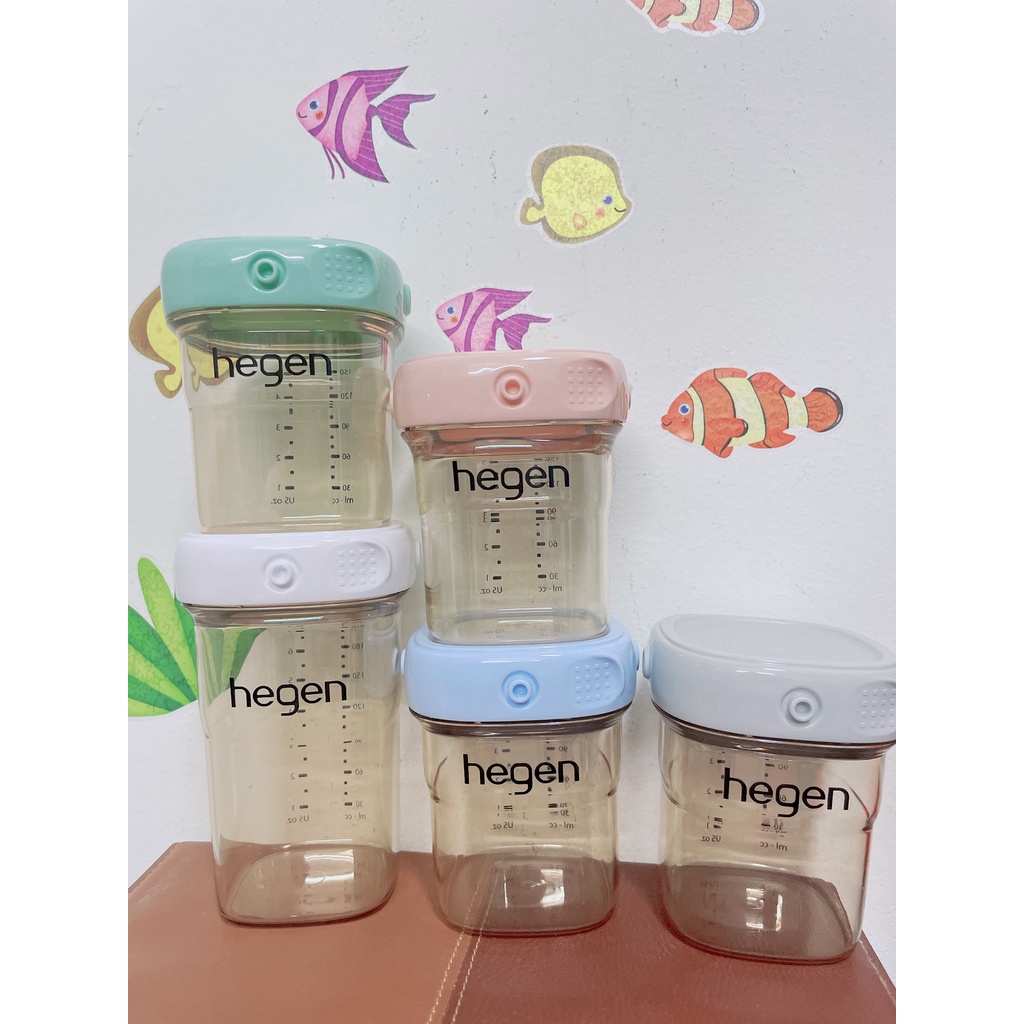 (TÁCH SET) Bình trữ sữa và thức ăn cho bé Hegen PPSU 60ml/ 150ml / 240ml (kèm nắp trắng)