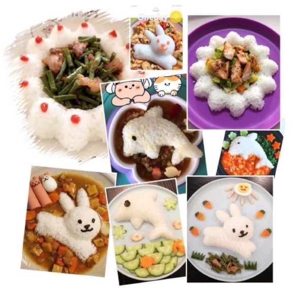 Bộ 4  khuôn cơm tạo hình thú mẫu mới SP081901