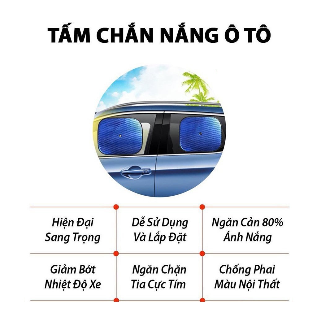 Bộ 4 Miếng Che Nắng Kính Ô Tô Dày Dặn Chống Nóng