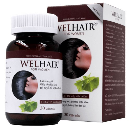 Welhair for Women – Viên uống kích thích mọc tóc (lọ 30 viên)