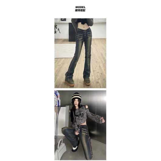 American Retro High Waist Flare Jeans New Model Spring Fashion For Women