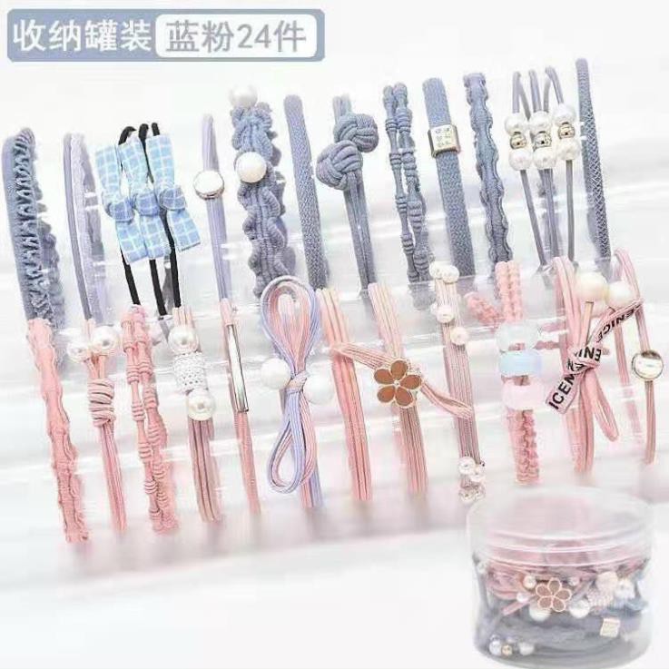 [sẵn hàng giao ngay] Set 24 dây thun cột tóc đơn giản phong cách Hàn Quốc  chuyên sỉ sll