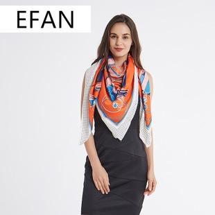 Khăn Quàng Cổ / Khăn Quàng Cổ / Cột Tóc Bằng Lụa Polyester In Họa Tiết Tranh Sơn Dầu Thời Trang 130 * 130cm