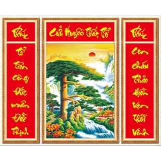 Tranh Đính Đá ABC 3D Cửu Huyền Thất Tổ LG1477 (KHÁCH TỰ ĐÍNH) KT:A:50X115 B:65X115CM