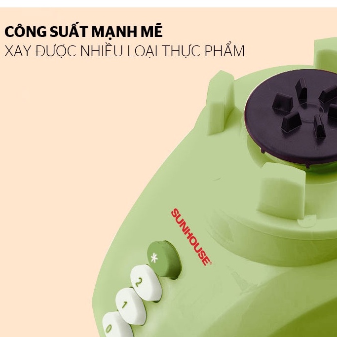 Máy xay sinh tố mini cầm tay đa năng Sunhouse SHD5112 350W 1 lít 2 tốc độ 2 cối xay linh hoạt - HAPOS