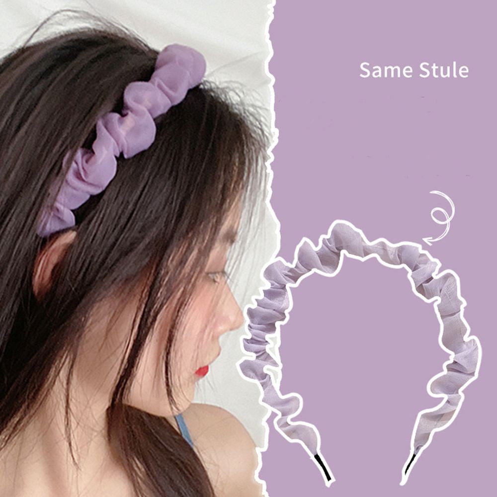 Băng Đô Chiffon Lưới Màu Trơn Thiết Kế Đơn Giản Thời Trang Cho Nữ