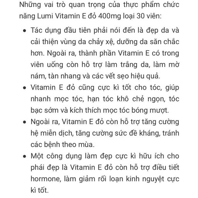 Vitamin E đỏ 400mg Nga