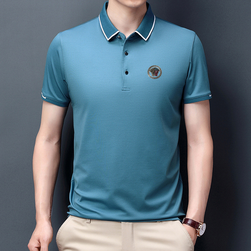 VERSACE Áo Thun Polo Tay Ngắn Màu Xanh Dương Phiên Bản 2021 Phiên Bản M-3Xl 001122