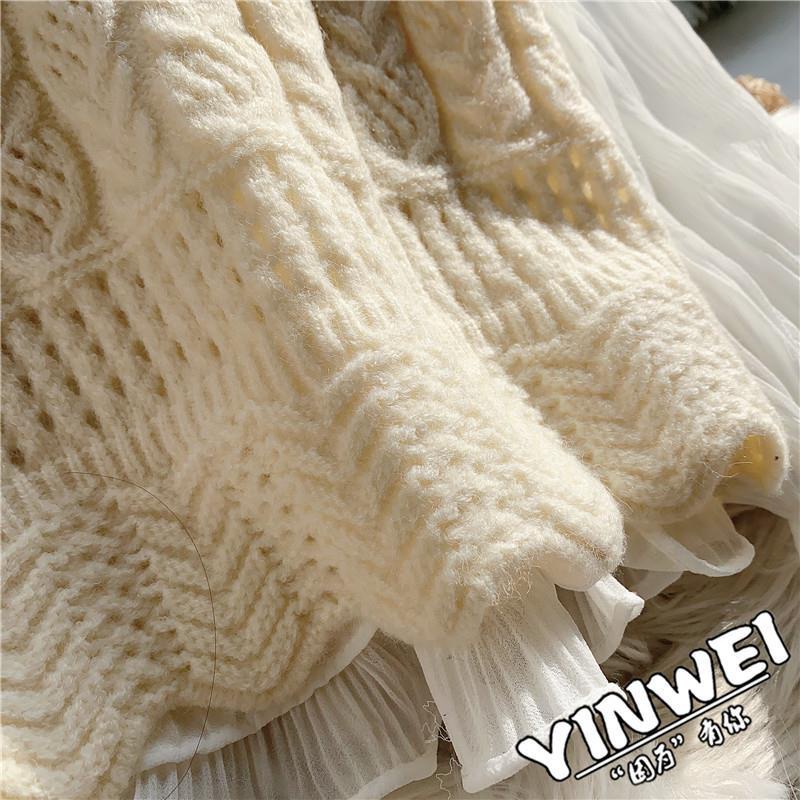 Áo len không tay cổ chữ V dáng rộng thiết kế thời trang phong cách Hàn Quốc cho nữ