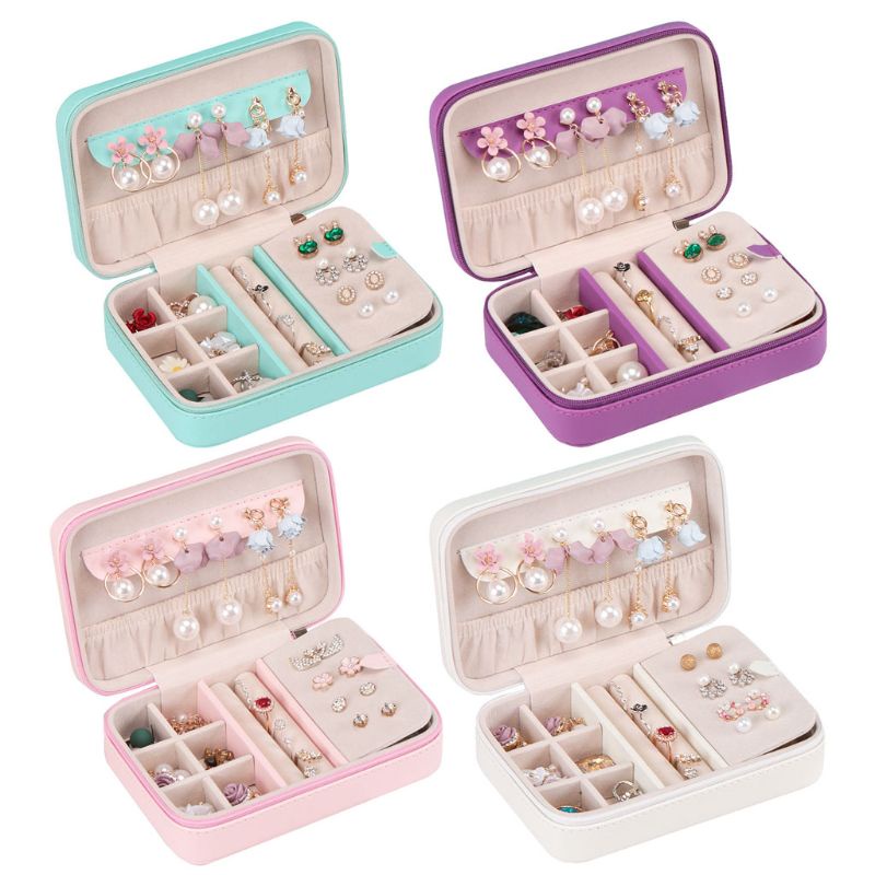 Hộp Đựng Trang Sức Bằng Da PU Đơn Giản Đa Năng