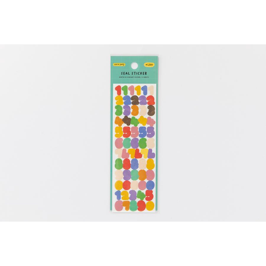 Set 2 Tấm Nhãn Dán ARTBOX Hàn Quốc Bảng Số In Kiểu Bong Bóng Nhiều Màu Sắc