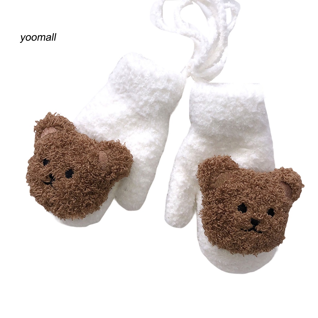 1 Đôi Găng Tay Hình Gấu Hoạt Hình Cho Bé 1-4 Tuổi