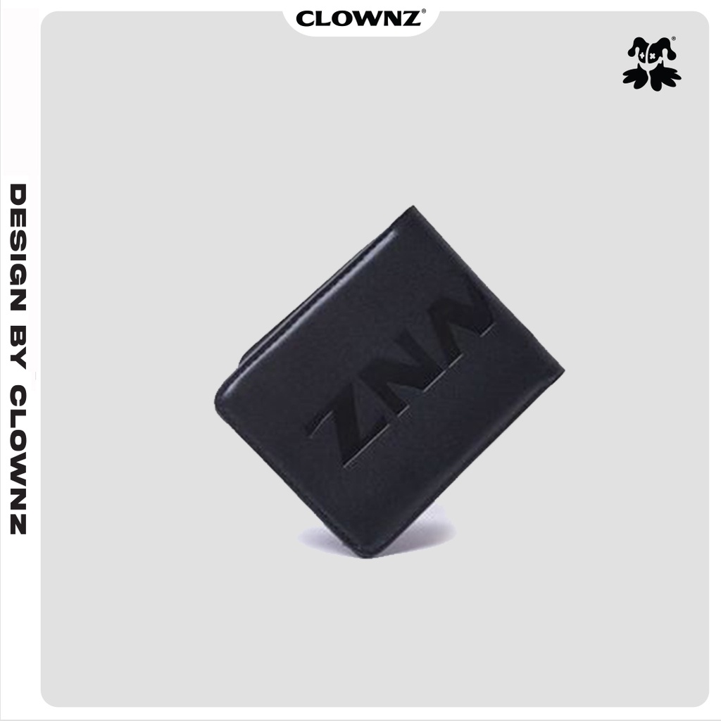 Ví da gập local brand Clownz new logo short wallet, bóp nam unisex cao cấp chính hãng