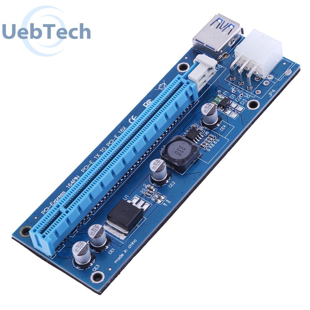 Uebtech PCI-E Express 16X Riser Board with PCIe 6-Pin Power Port for BTC Mining