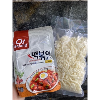 Combo sốt cay hàn quốc - phô mai sợi, làm gà cay phô mai, tokpoki, bánh mì phô mai cay