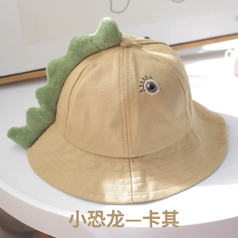 (Hàng mới về) Mũ bucket, nón  chống nắng vành tròn hình khủng long đáng yêu cho bé chu vi vòng đầu dưới 54 cm
