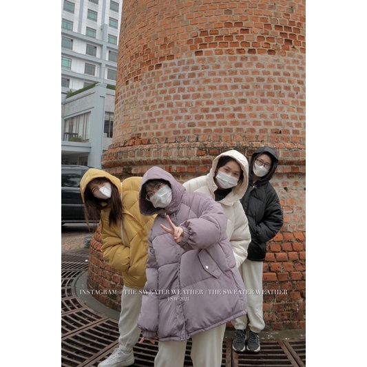 Áo phao béo có mũ dáng lửng 4 màu the.sweaterweather TSW