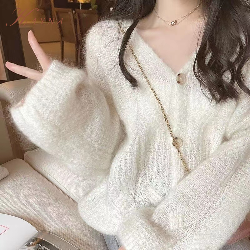 Áo Khoác cardigan Dệt Kim Mỏng Dáng Rộng Thời Trang 2022 Cho Nữ
