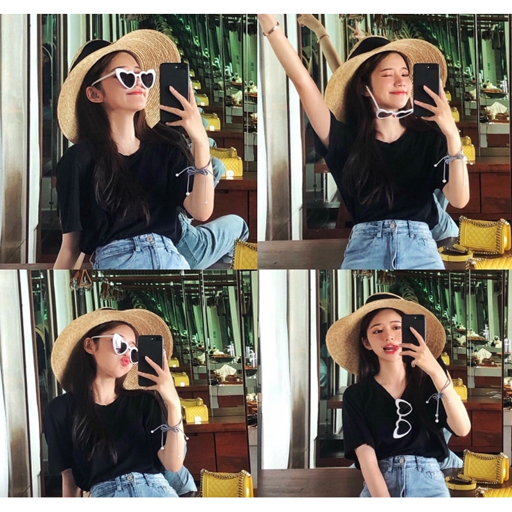 Kính mát chống nắng UV400 hình trái tim hợp thời trang cho nữ