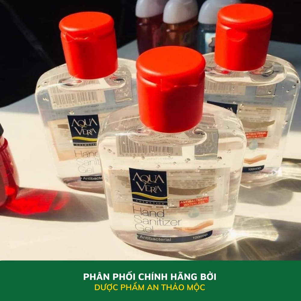 Gel rửa tay diệt khuẩn AQUAVERA làm sạch dưỡng ẩm cho da tay mềm mịn đánh bay mùi tanh nhanh 100ml