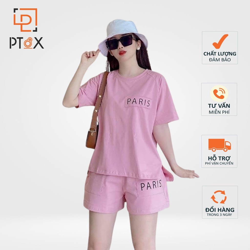 Đồ bộ nữ mặc nhà dễ thương cao cấp tay cộc quần cộc mùa hè chất cotton PT8X