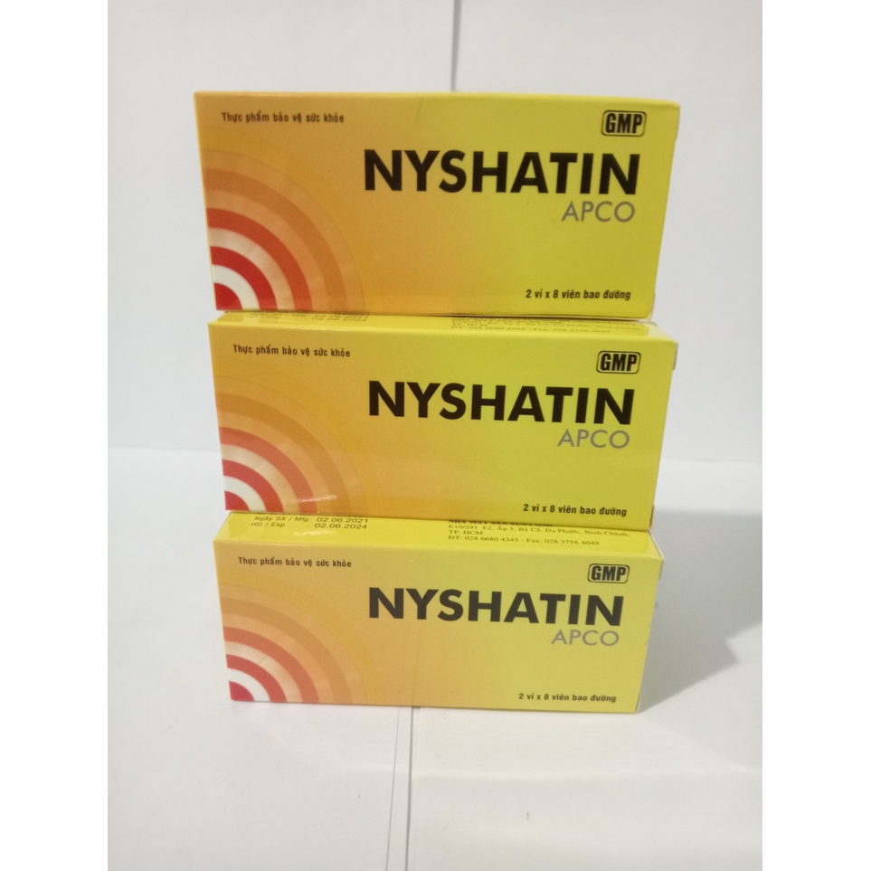 NISHATIN APCO Hộp 16 viên dùng cho người nhiệt miệng, táo bón, nóng nhiệt trong người..