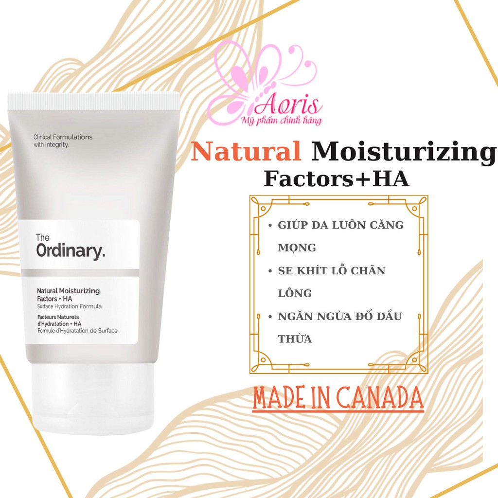 [CANADA- Full Bill] Kem dưỡng ẩm The Ordinary Natural Moisturizing Factors + HA 30ml