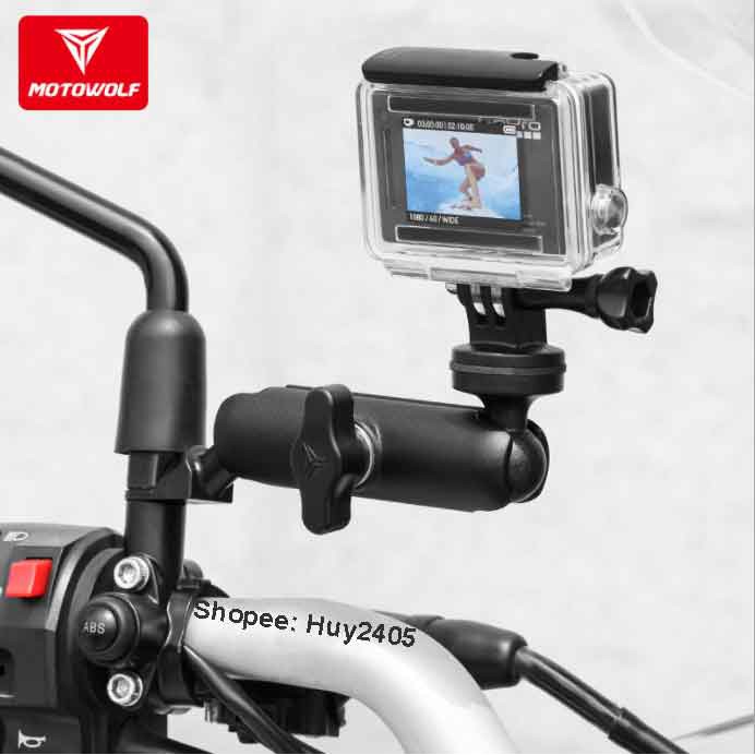 Giá đỡ Camera Hành Trình Gắn Chân Gương Xe Máy Moto Wolf - Phụ Kiện Camera Hành Trình