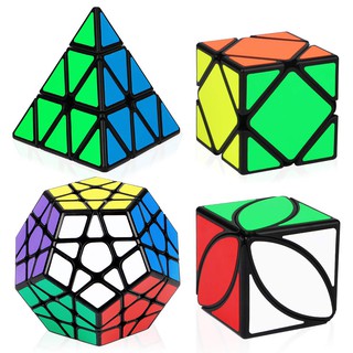 Combo 4 Rubik Biến Thể QiYi Gift Box Mastermorphix Pyraminx Megaminx Skewb Ivy cube