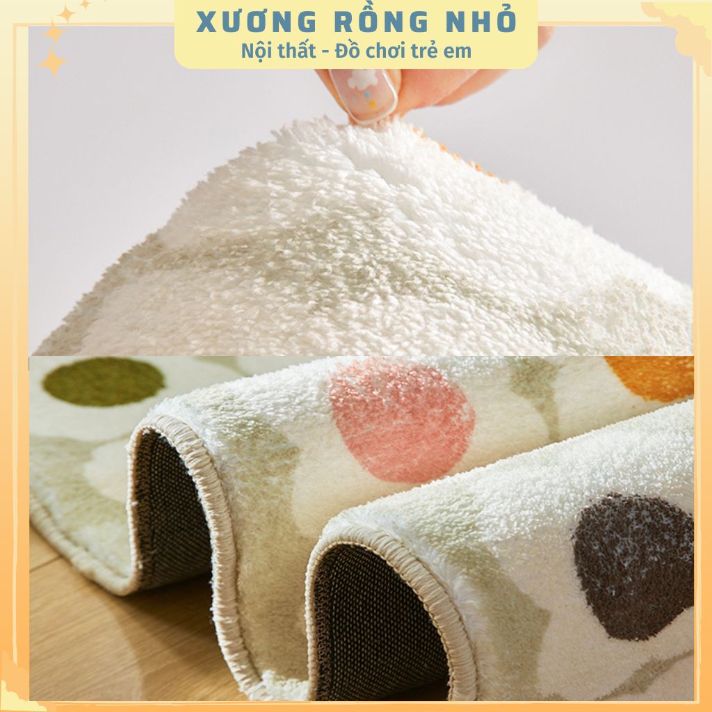 Thảm trang trí phòng bé trải sàn chống trượt in hình dễ thương - Thảm decor phòng cho bé đường kính 100cm
