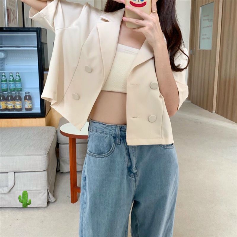 Sét áo vets tay ngắn  4 nút &amp; áo ống trong hot style (B.C)