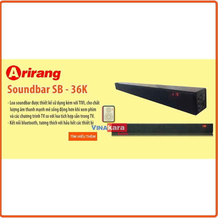 Loa Soundbar Arirang SB-36K 60W (Đen) Chính hãng