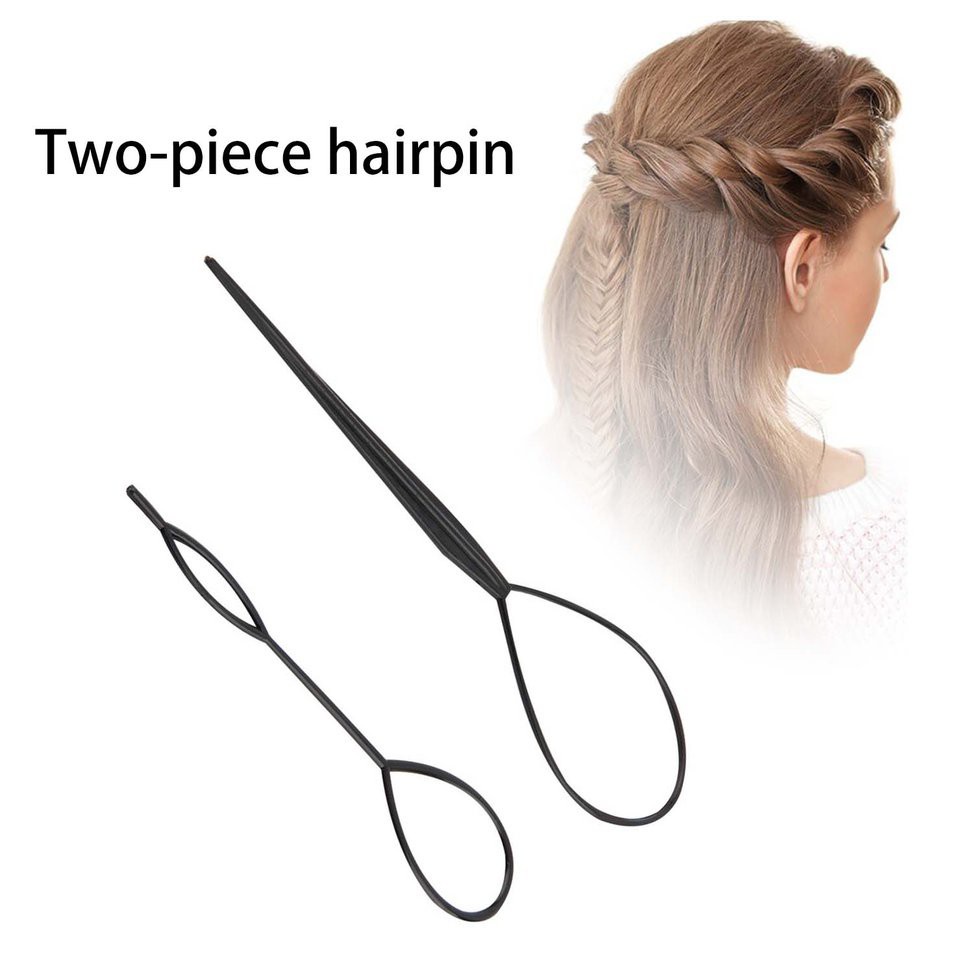 Dụng cụ tết tóc đuôi ngựa màu đen bằng nhựa tiện dụng dành cho nữ