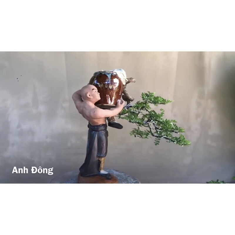 Tượng gốm la hán ghép bonsai cực chất