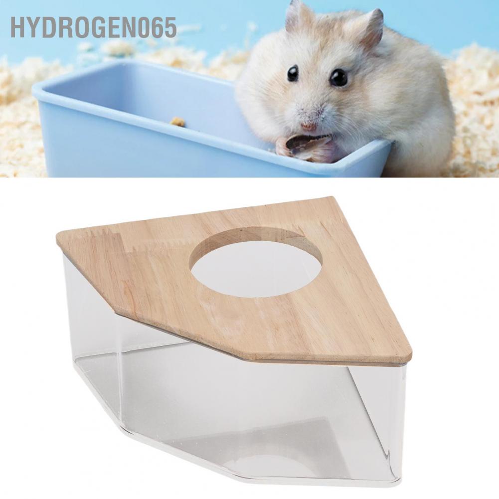 Hydrogen065 Hộp tắm cho chuột Hamster Quạt góc phải Acrylic Phòng cát an toàn nhỏ