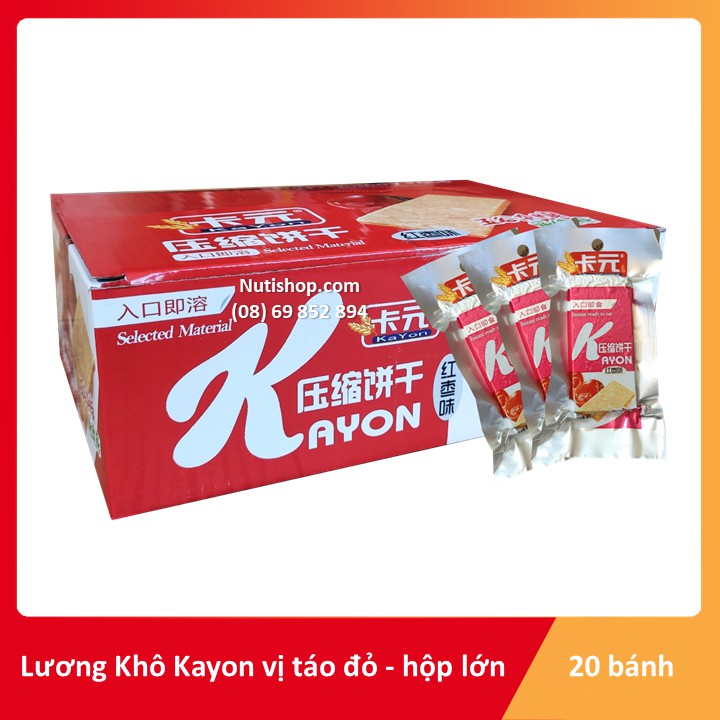 Lương khô Kayon vị Táo Đỏ nguyên hộp 900g - 20 bánh