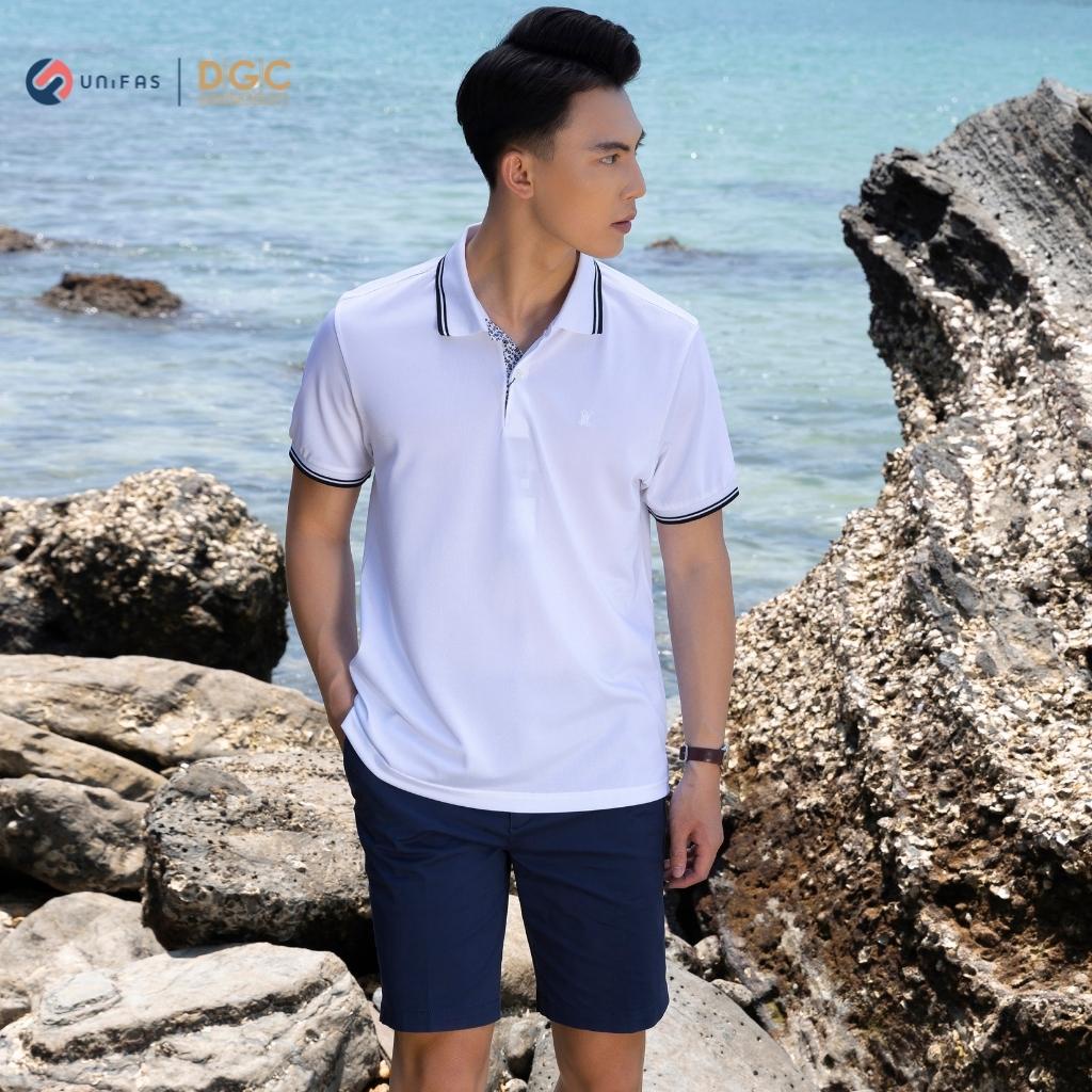 Áo polo nam DGCs ngắn tay dáng suông bo kẻ viền trẻ trung, chất vải thoáng mát chống tia UV SAPBB01M