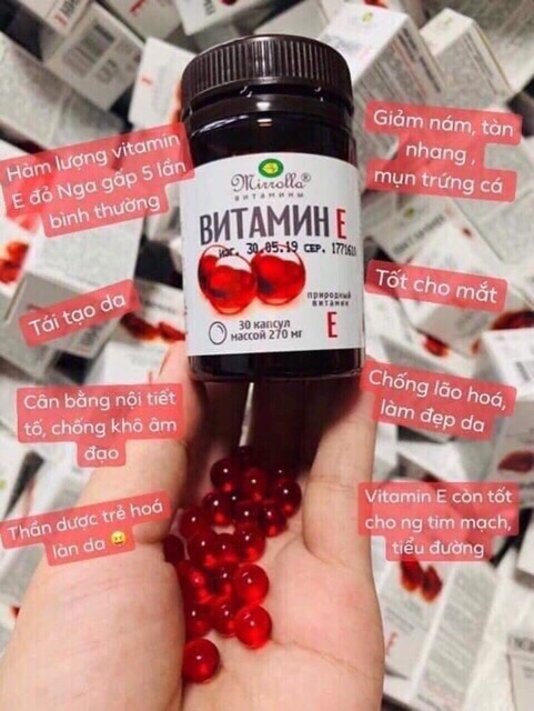 Viên uống Vitamin E đỏ 30 viên Nga | BigBuy360 - bigbuy360.vn