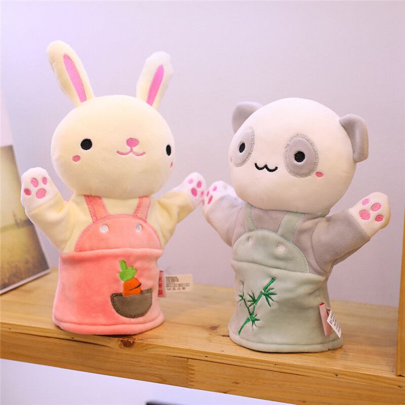24cm Cute Animal Plush Hand Puppet Elephant Panda Deer Koala Plush Toys Soft Doll For Kids