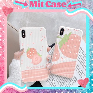 Ốp Lưng iPhone Vali Sọc Nổi Trái Dâu Tây Lớn Cute Chất Mềm Dẻo Iphone 6 6 plus 7 plus 8 8 plus x xs max 11 pro max