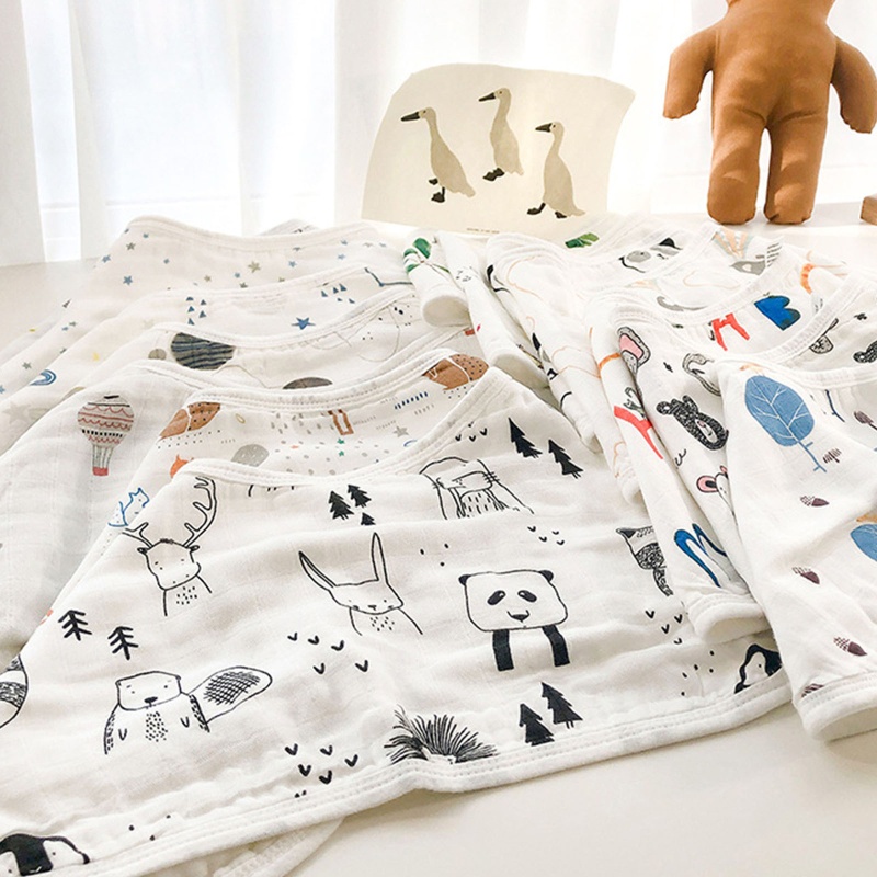 Yếm Ăn Bằng Cotton Siêu Thấm Hút Tiện Dụng Cho Bé Sơ Sinh