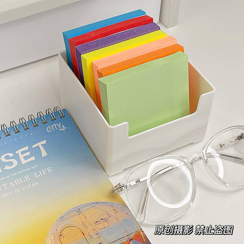 ⭐ iLado ⭐  hộp đựng đồ trong suốt hộp để bàn với nhãn dán nhựa kệ máy tính xách tay tủ bàn mini chất lượng cao màu rắn chất lượng cao kệ văn phòng phẩm để bàn đồ dùng học tập dụng cụ học tập